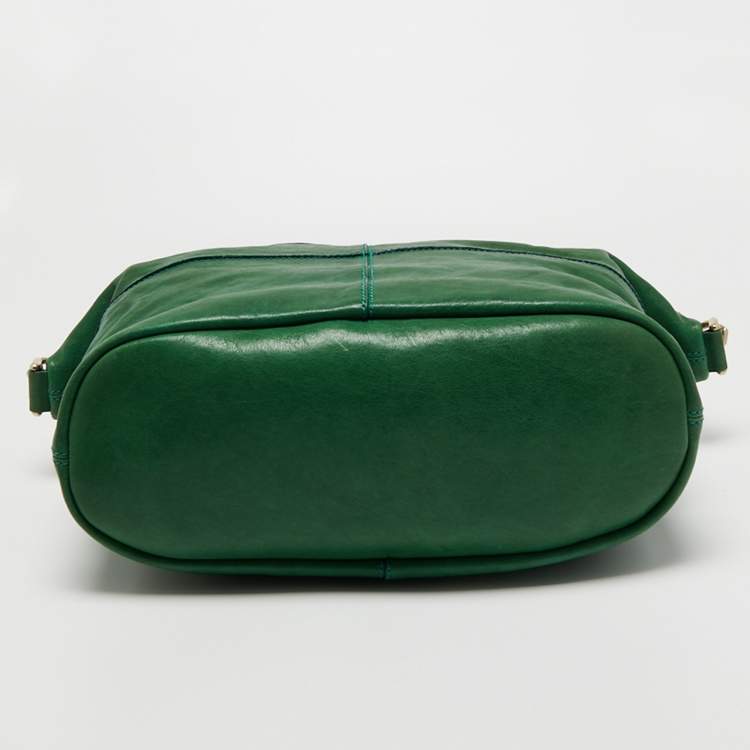 Pre Owned Givenchy Green Leather Nightingale Satchel