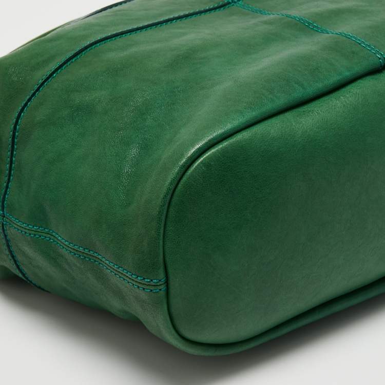 Pre Owned Givenchy Green Leather Nightingale Satchel