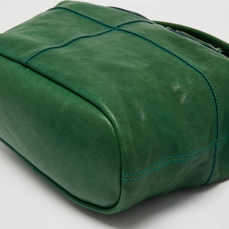Pre Owned Givenchy Green Leather Nightingale Satchel