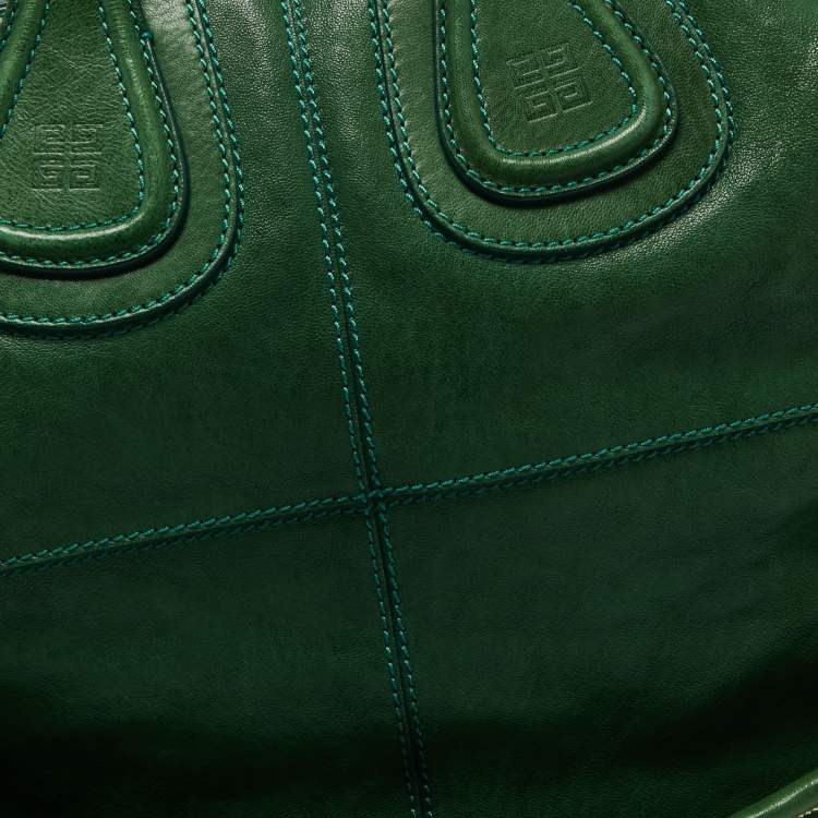 Pre Owned Givenchy Green Leather Nightingale Satchel