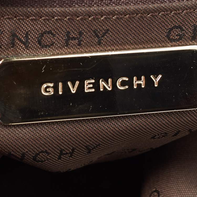 Pre Owned Givenchy Beige/Brown Signature Canvas and Leather Hobo