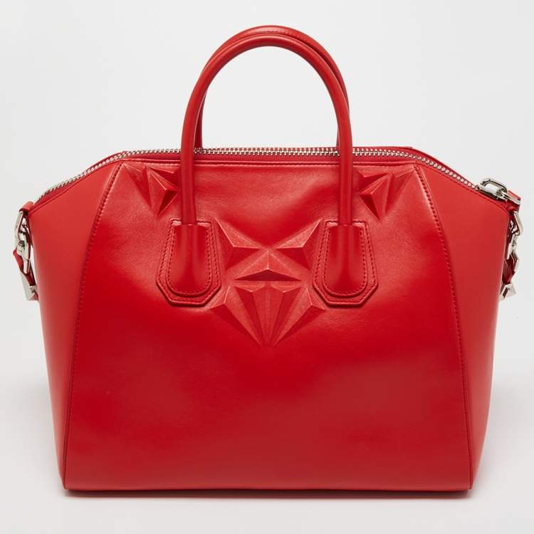 Pre Owned Givenchy Orange Leather Medium Antigona Satchel 