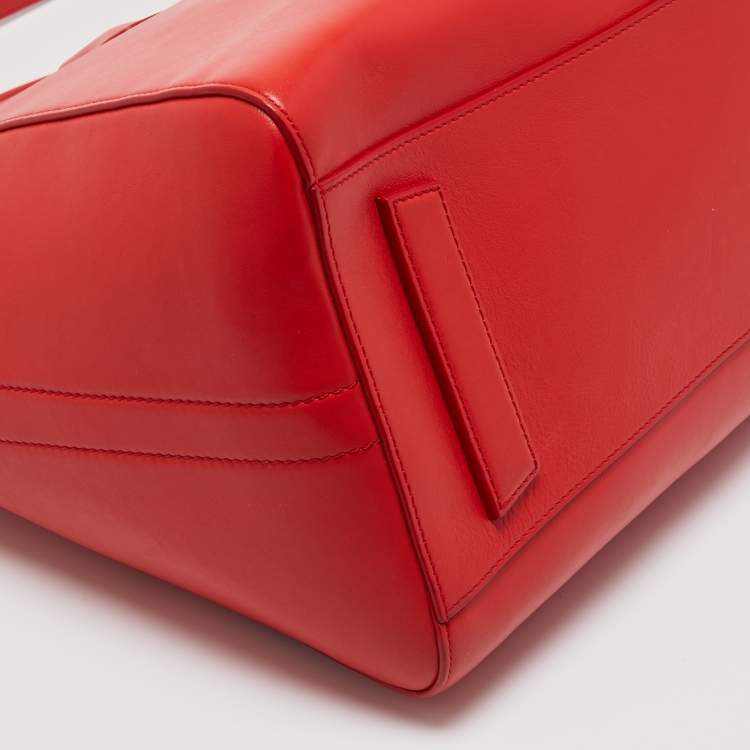 Pre Owned Givenchy Orange Leather Medium Antigona Satchel 