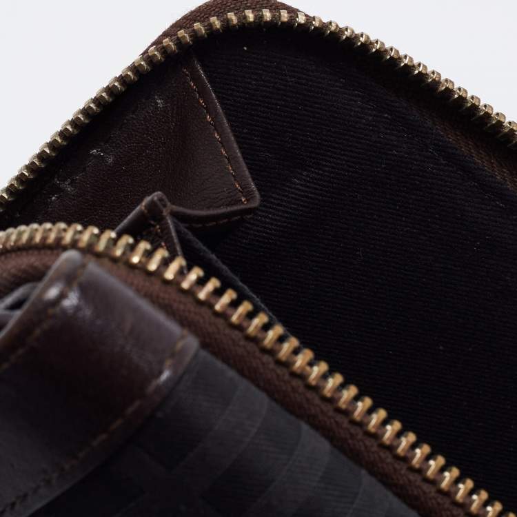 Pre Owned Givenchy Black/Brown Signature Canvas and Leather Continental Wallet