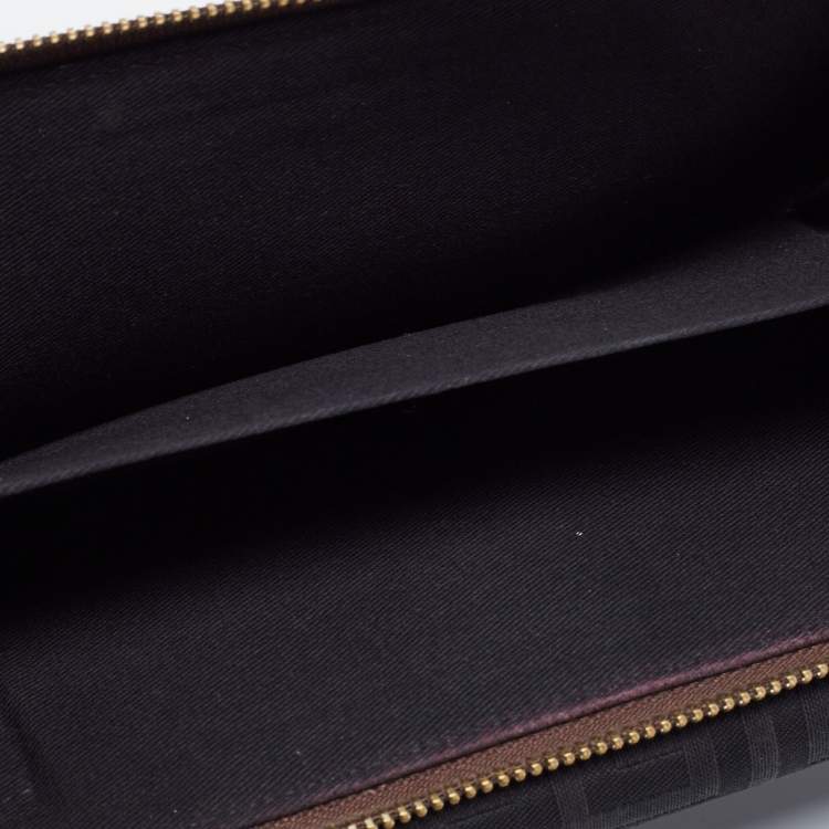 Pre Owned Givenchy Black/Brown Signature Canvas and Leather Continental Wallet