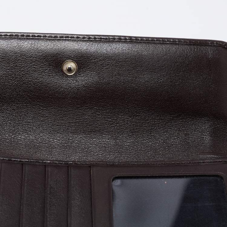 Pre Owned Givenchy Black/Brown Signature Canvas and Leather Continental Wallet