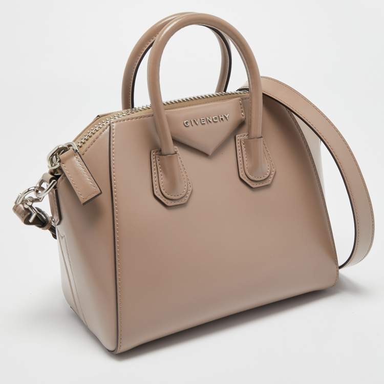 Pre Owned Givenchy Beige Leather Mini Antigona Satchel