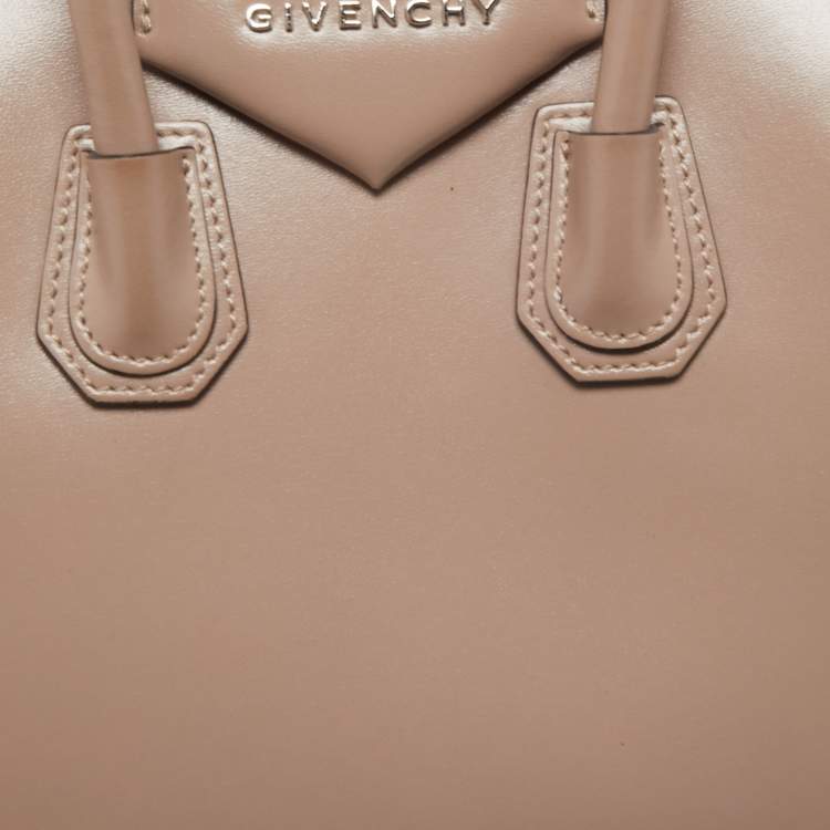 Pre Owned Givenchy Beige Leather Mini Antigona Satchel