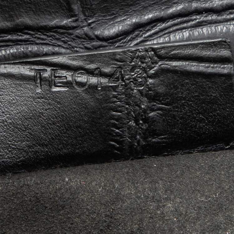 مملوكة مسبقًا Givenchy Black Croc Embossed Leather Chain Detail Shoulder Bag