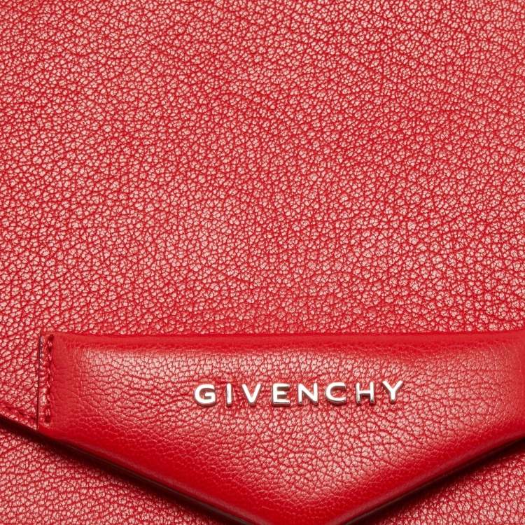 Pre Owned Givenchy Red Leather Antigona Long Clutch