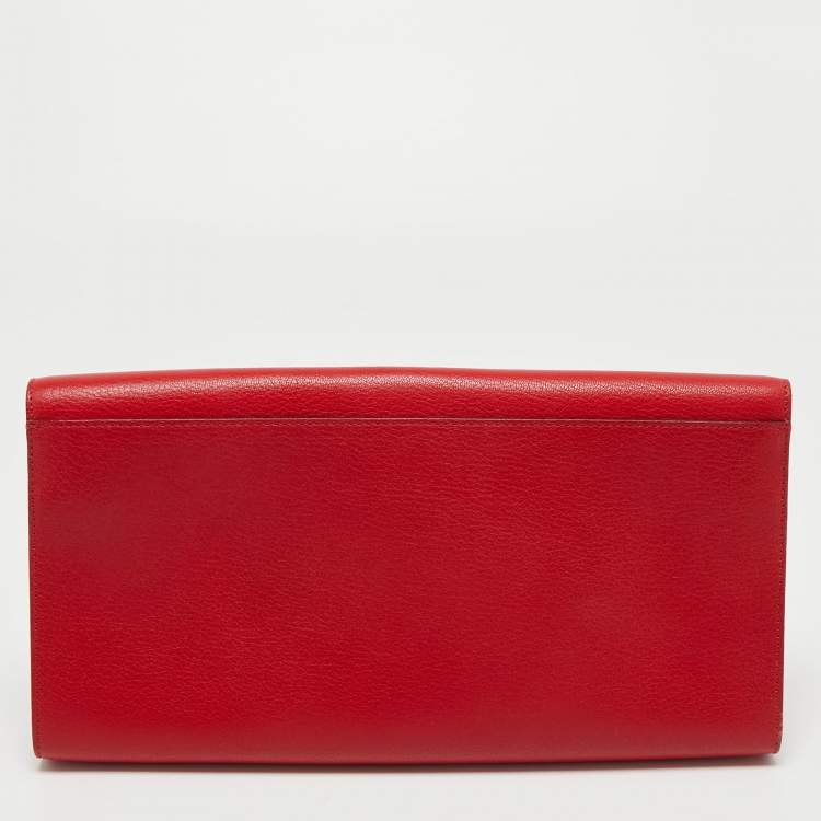 Pre Owned Givenchy Red Leather Antigona Long Clutch