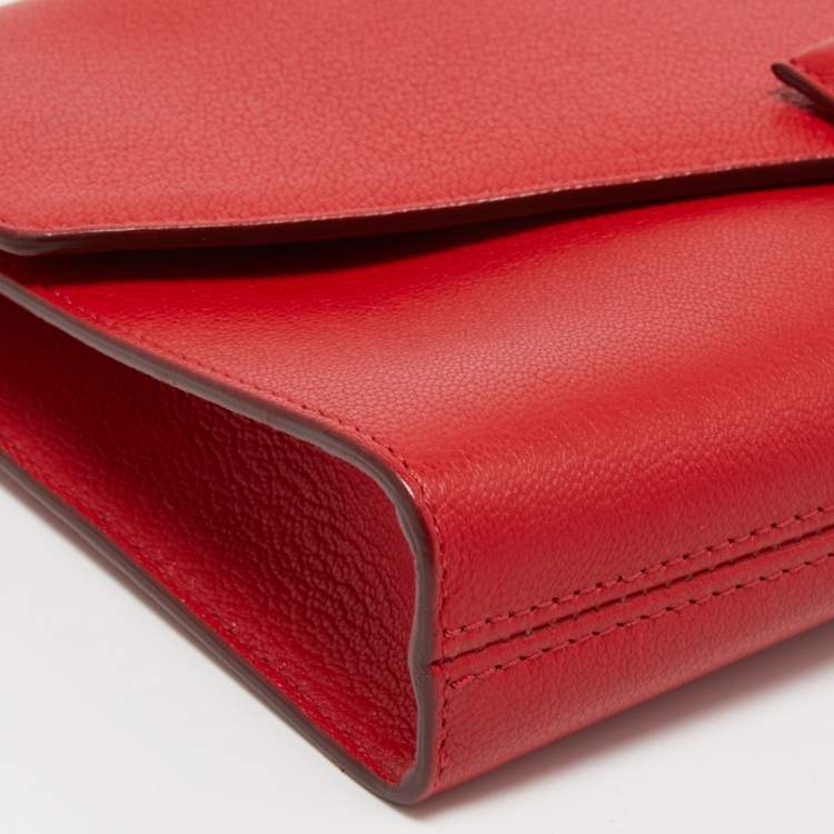 Pre Owned Givenchy Red Leather Antigona Long Clutch