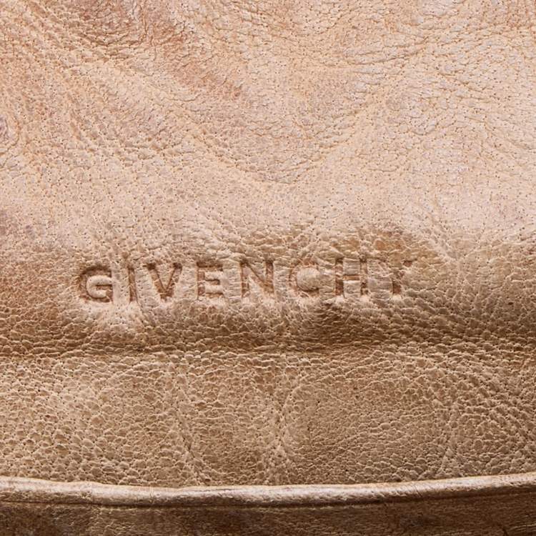 Pre Owned Givenchy Brown Two-Tone Leather Flap Continental Wallet
