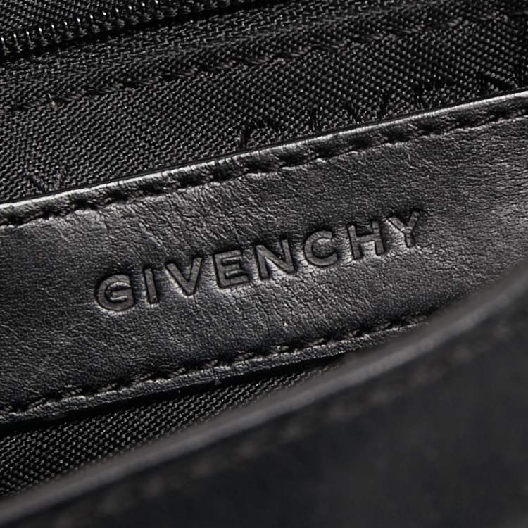 Pre Owned Givenchy Black Nylon and Leather Buckle Flap Hobo