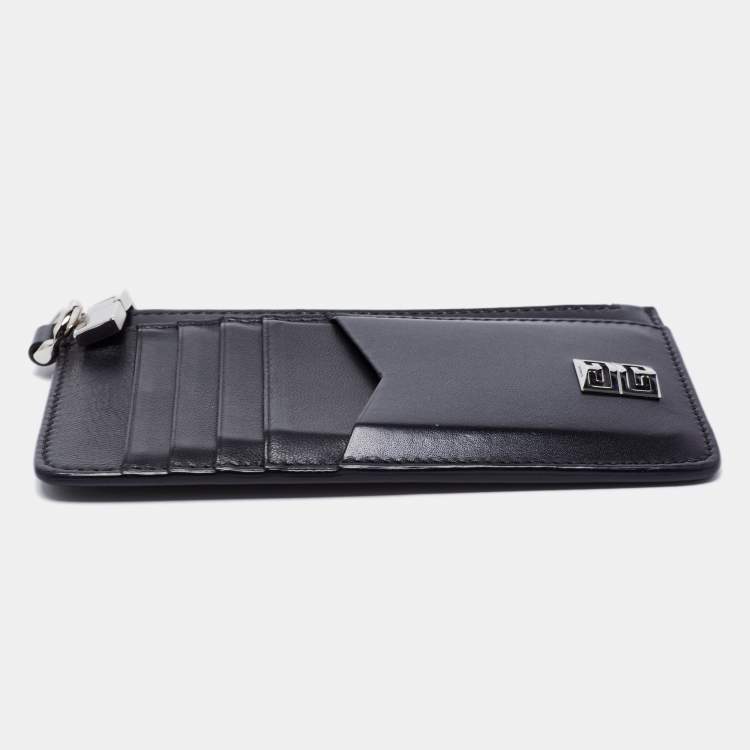 Pre Owned Givenchy Black Leather Zipped Card Holder