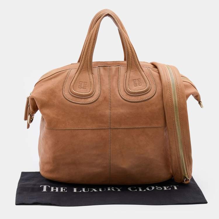 Pre Owned Givenchy Beige Leather Medium Nightingale Satchel