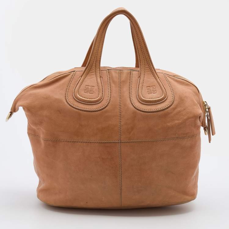 Pre Owned Givenchy Beige Leather Medium Nightingale Satchel