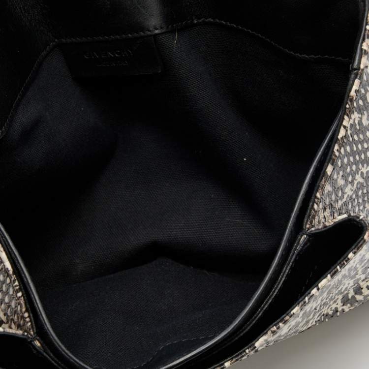 Pre Owned Givenchy Cream/Brown Water Snake Antigona Clutch