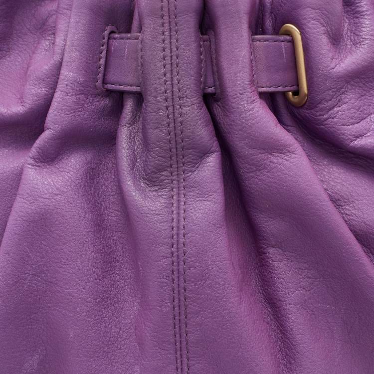 Pre Owned Givenchy Purple Leather Hobo