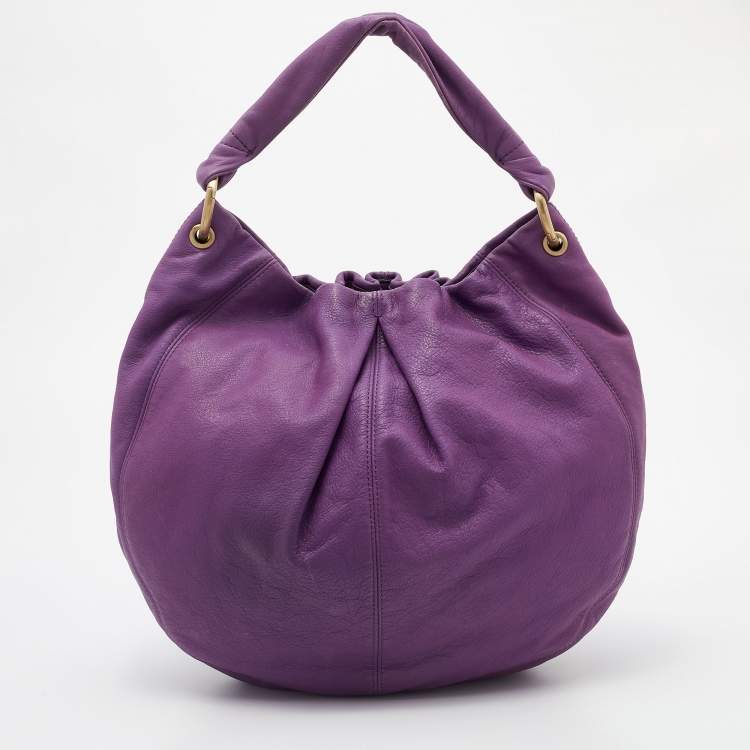 Pre Owned Givenchy Purple Leather Hobo