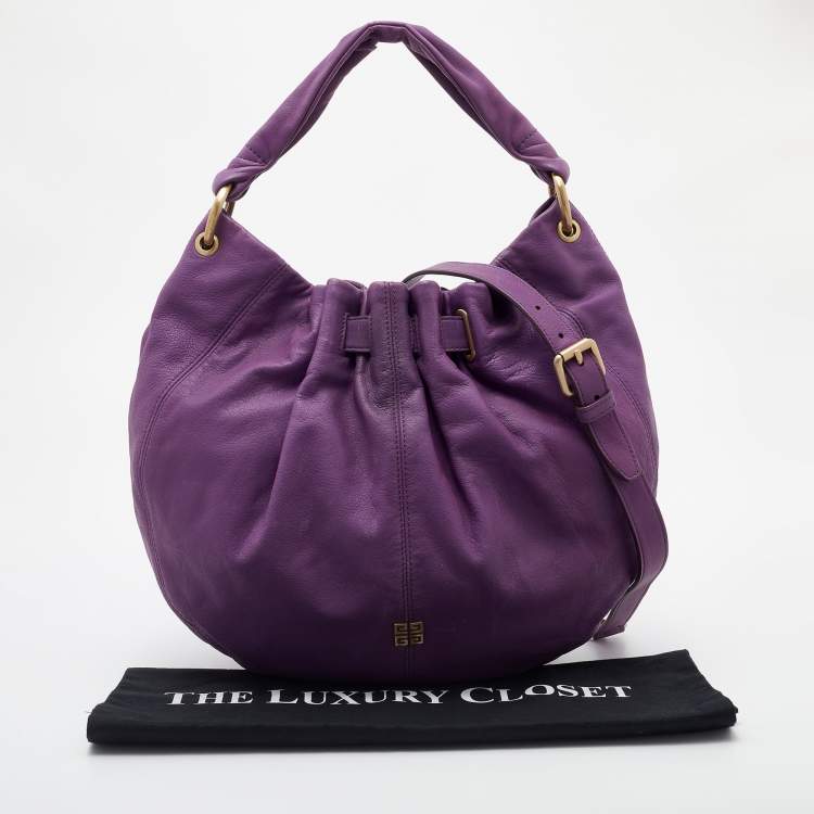 Pre Owned Givenchy Purple Leather Hobo