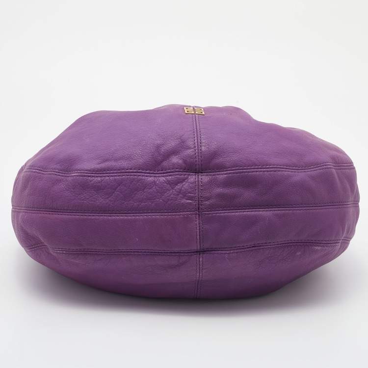 Pre Owned Givenchy Purple Leather Hobo