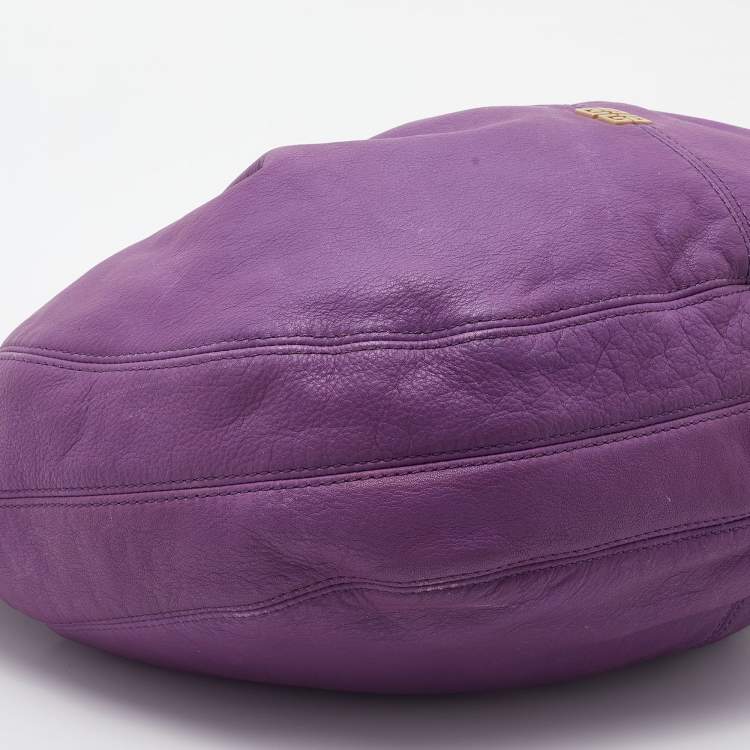 Pre Owned Givenchy Purple Leather Hobo