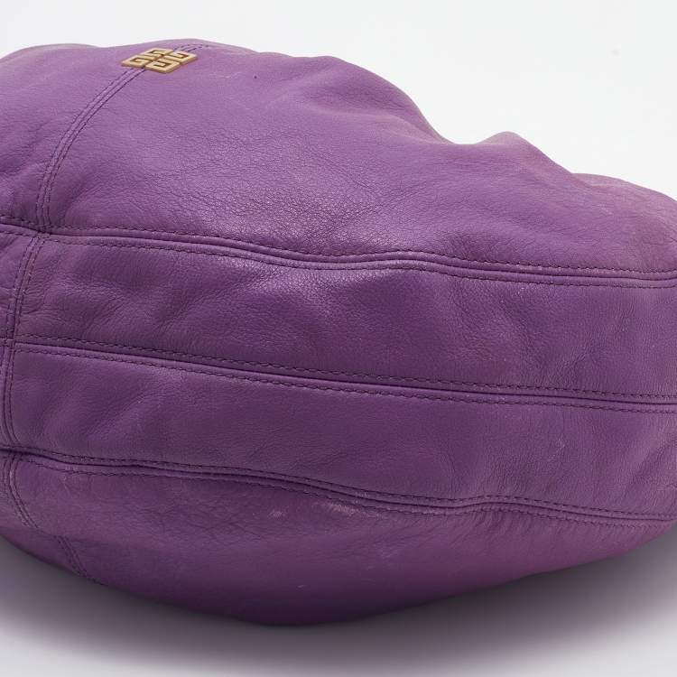 Pre Owned Givenchy Purple Leather Hobo
