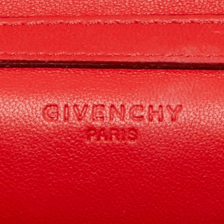 Pre Owned Givenchy Red Leather  Pandora Wallet on Chain