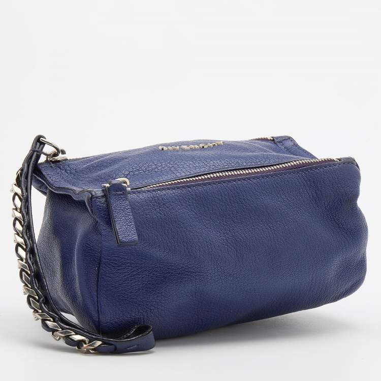 Pre Owned Givenchy Purple Leather Pandora Clutch