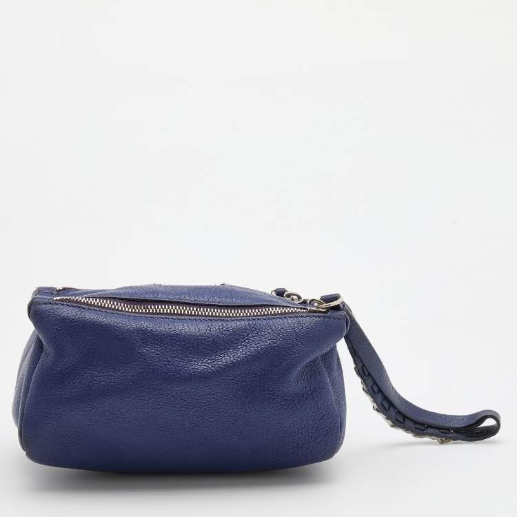 Pre Owned Givenchy Purple Leather Pandora Clutch