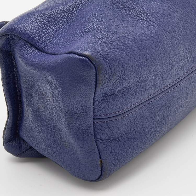 Pre Owned Givenchy Purple Leather Pandora Clutch