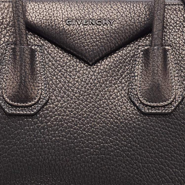 Pre Owned Givenchy Metallic Grained Leather Medium Antigona Satchel