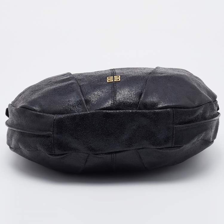 Pre Owned Givenchy Black Crackle Leather Hobo
