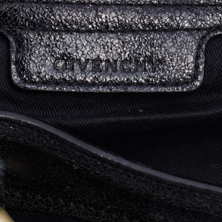 Pre Owned Givenchy Black Crackle Leather Hobo