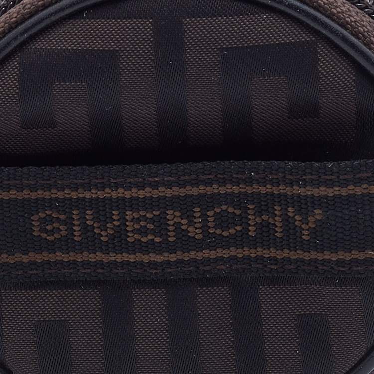 Pre Owned Givenchy Brown Signature Fabric Coin Purse
