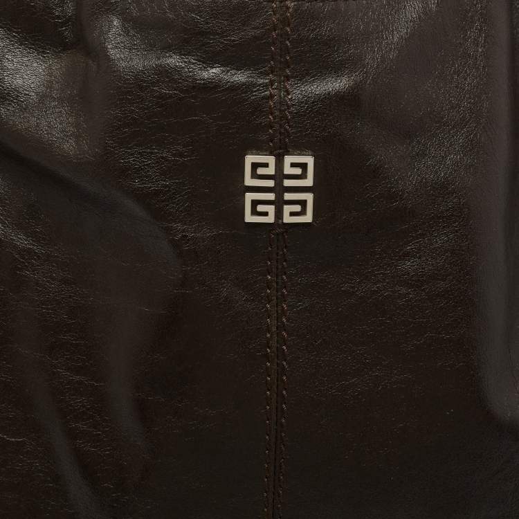 Pre Owned Givenchy Brown Ostrich(Leg) and Leather Elschia Billy Sac Hobo