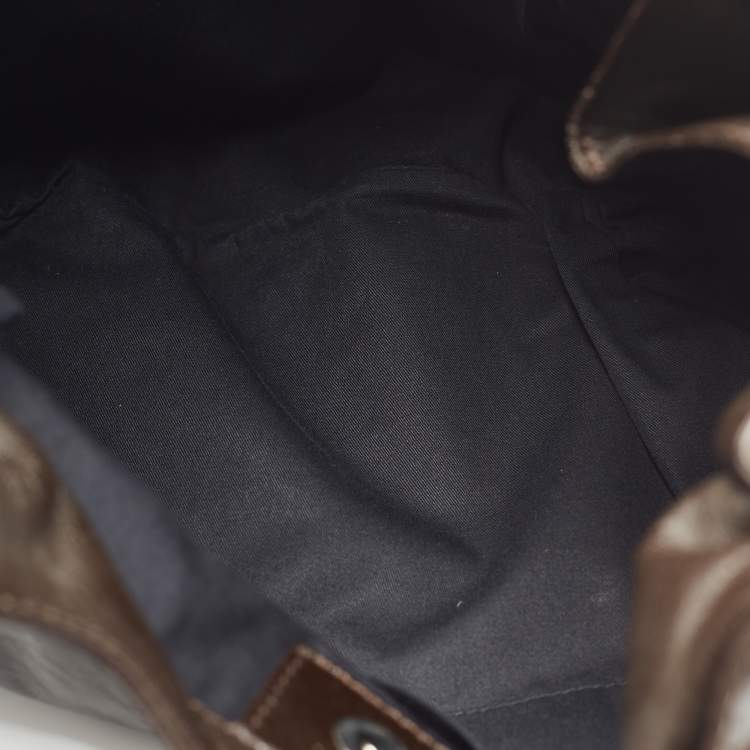 Pre Owned Givenchy Brown Ostrich(Leg) and Leather Elschia Billy Sac Hobo