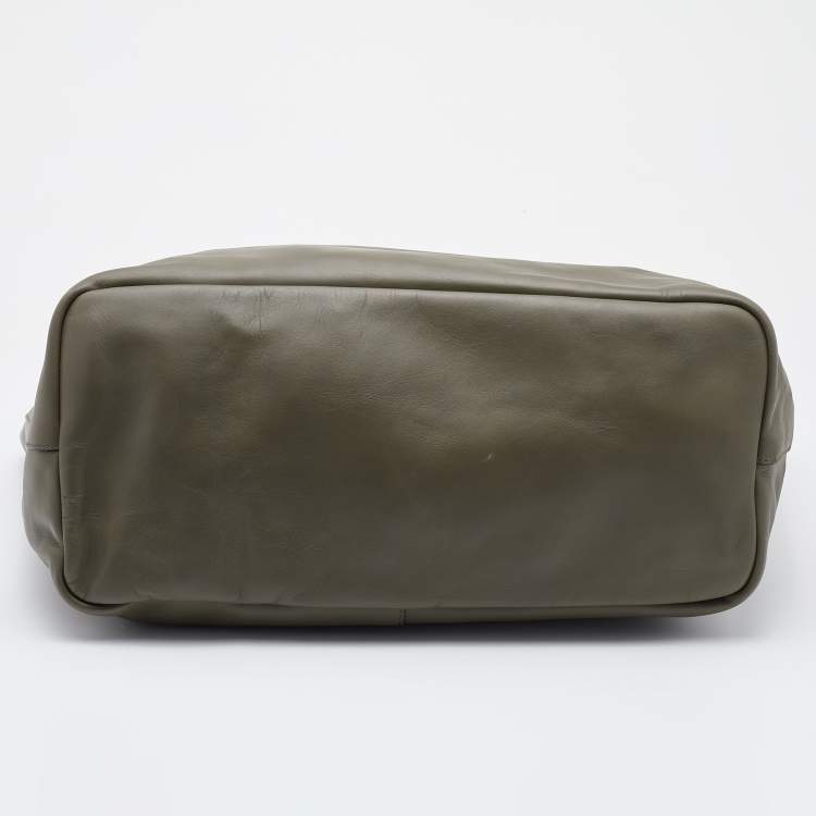 Pre Owned Givenchy Olive Green Leather Large Antigona Shopper Tote