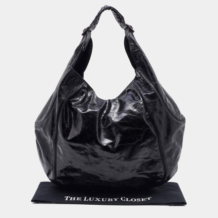 Pre Owned Givenchy Black Leather Hobo 