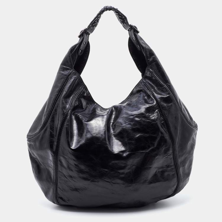 Pre Owned Givenchy Black Leather Hobo 