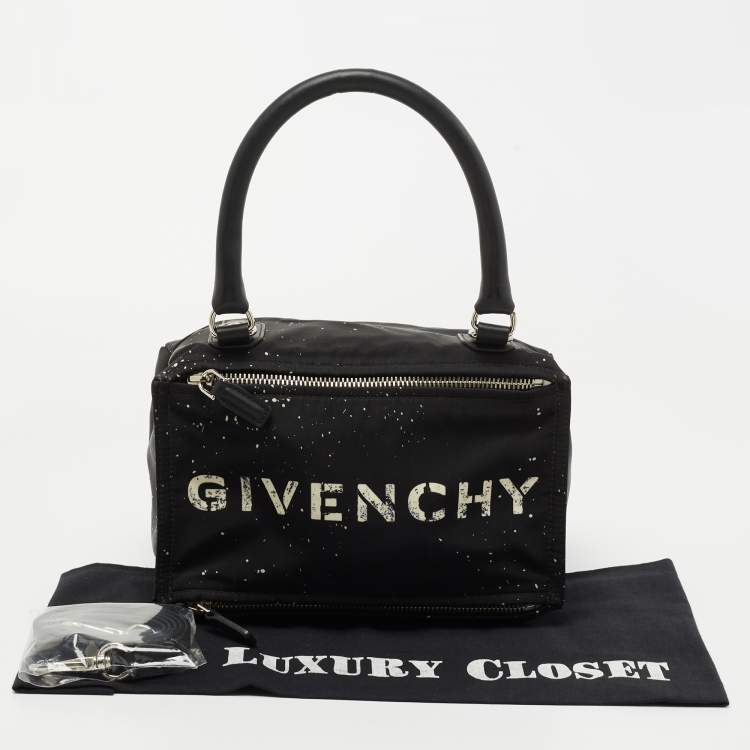 Pre Owned Givenchy Black Canvas and Leather Pandora Box Bag