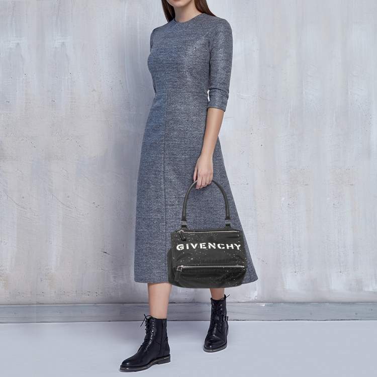 Pre Owned Givenchy Black Canvas and Leather Pandora Box Bag