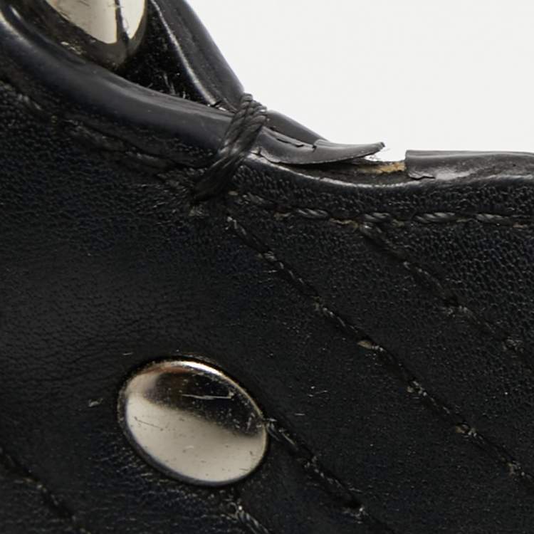Pre Owned Givenchy Black Monogram Embossed Leather Zip Hobo
