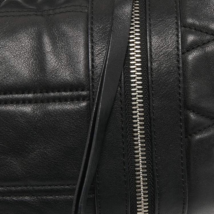 Pre Owned Givenchy Black Monogram Embossed Leather Zip Hobo