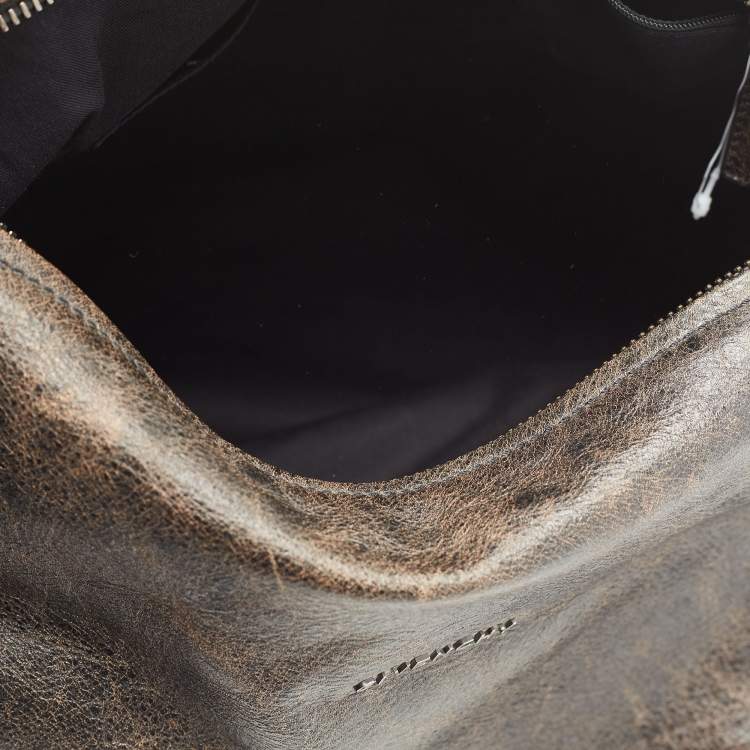 Pre Owned Givenchy Brown Two Tone Leather Large Pandora Shoulder Bag
