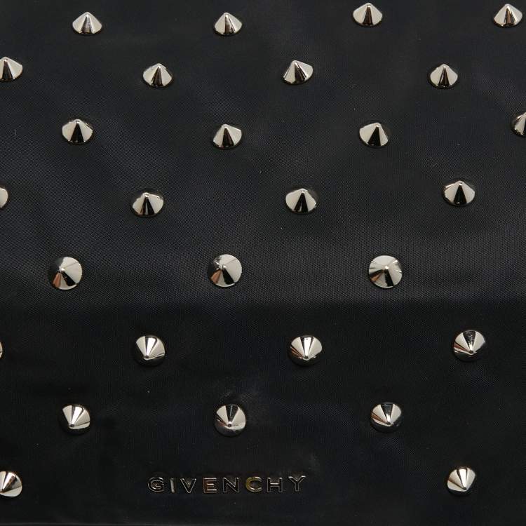 Pre Owned Givenchy Black Nylon Studded Shoulder Bag