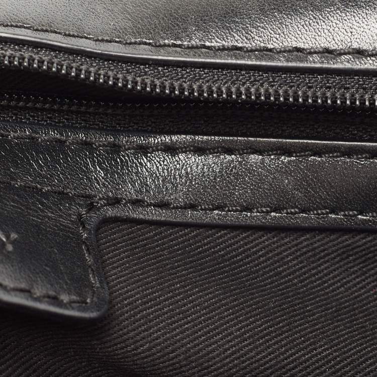 Pre Owned Givenchy Black Fabric and Leather Studded Flap Clutch