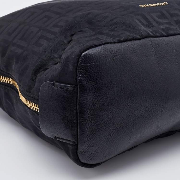 Pre Owned Givenchy Black Monogram Nylon and Leather Hobo