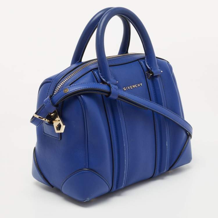 Pre Owned Givenchy Blue Leather Mini Lucrezia Satchel